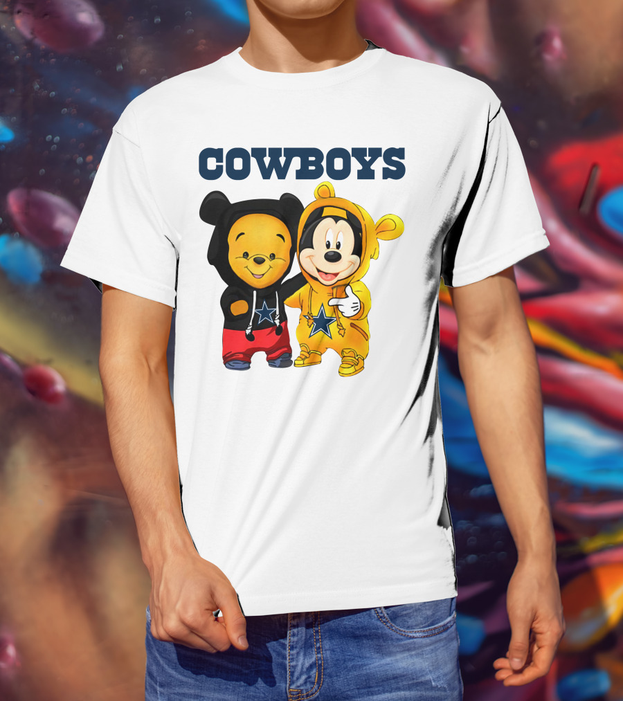 Cowboys Pooh Mickey Stars T-Shirt