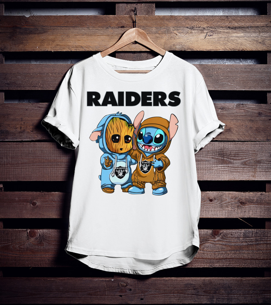 Raiders Groot And Stitch T-Shirt