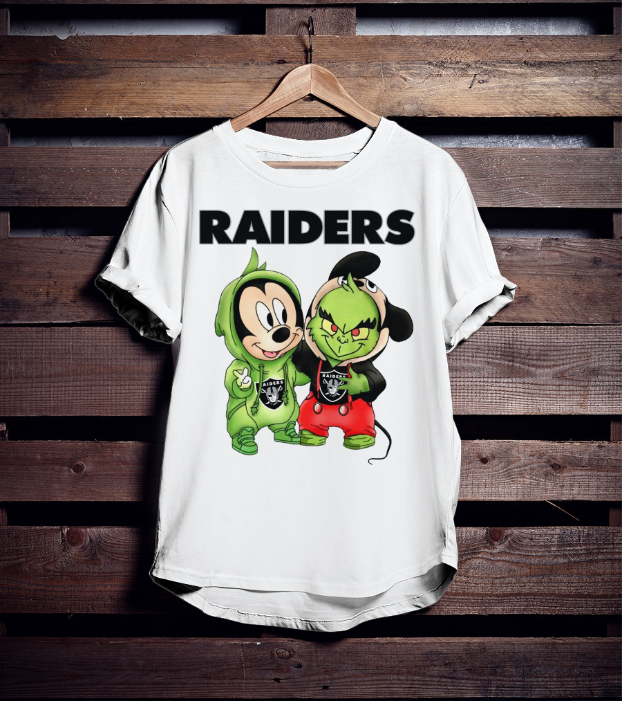 Mickey And Grinch Raiders Hoodie Cute Cartoon Characters T-Shirt