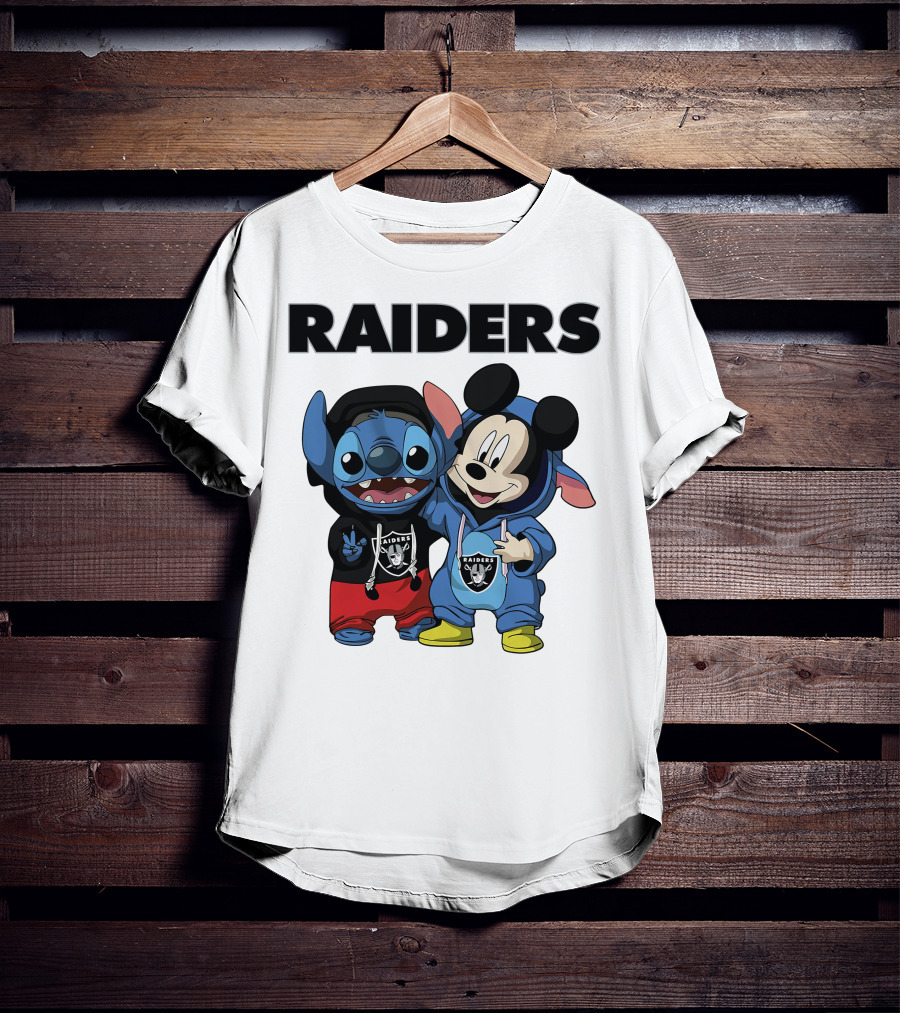 Stitch And Mickey Raiders Hoodie Duo T-Shirt