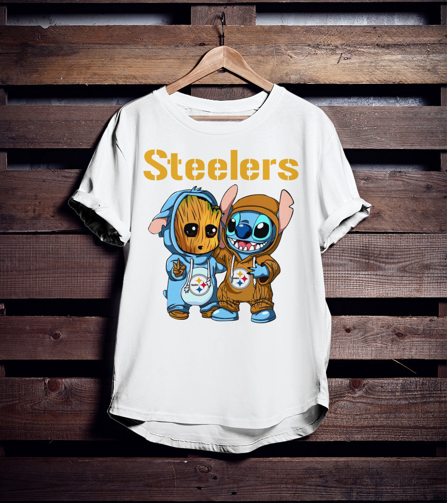 Steelers Groot And Stitch NFL25 Disney T-Shirt
