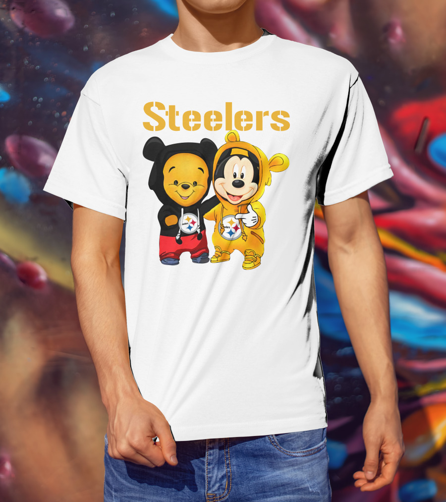 Steelers Pooh Mickey T-Shirt