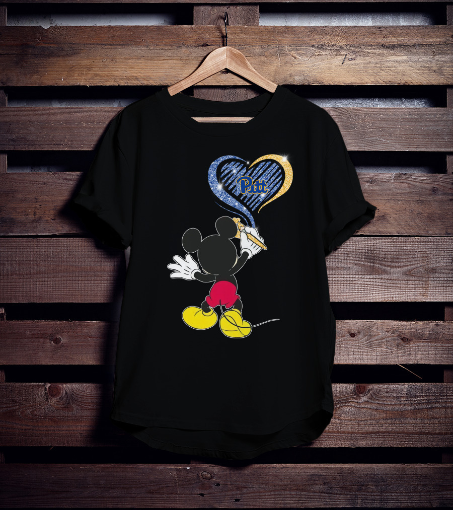 Mickey Pittsburgh Panthers Heart Pitt T-Shirt