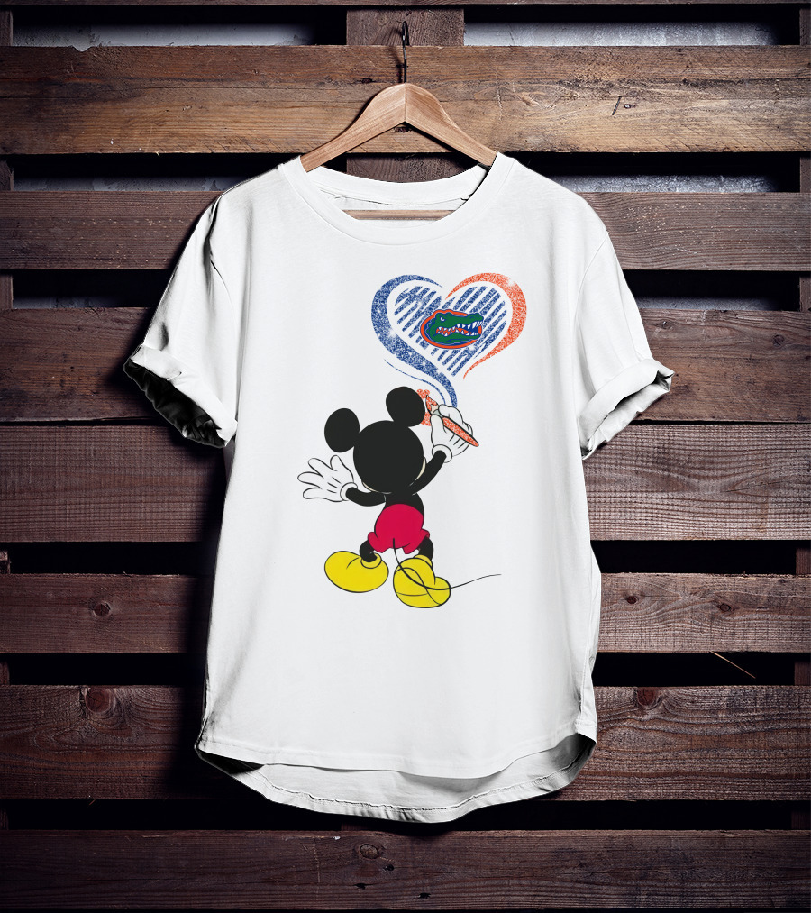 Mickey Painting Florida Gators Heart T-Shirt
