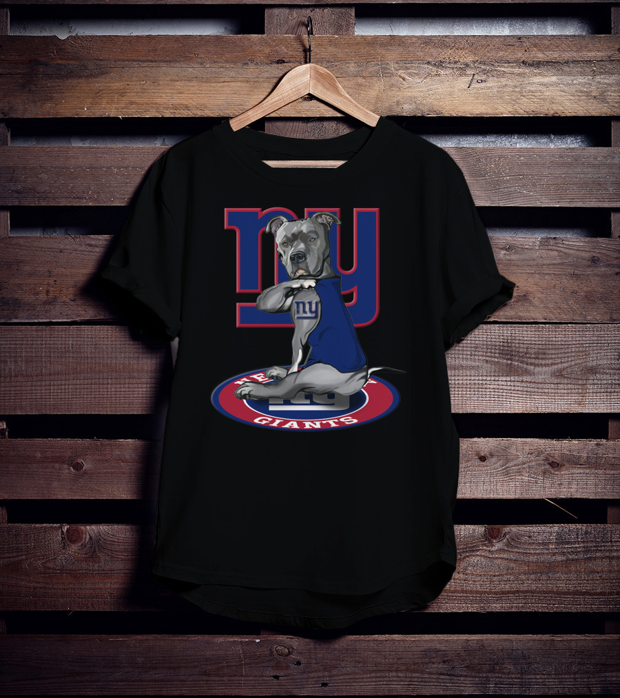 NY Giants Football Dog Mascot 21 Blue And Red T-Shirt