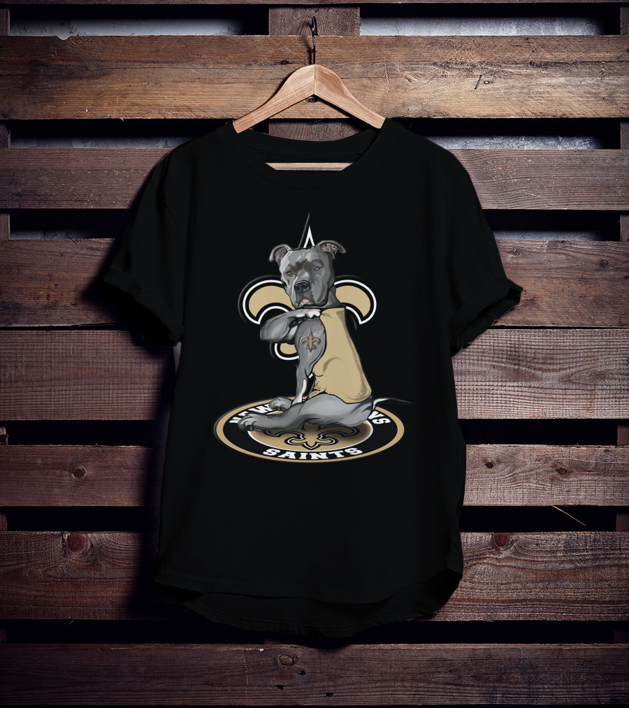 New Orleans Saints Dog With Fleur-de-Lis Tattoo 20 T-Shirt