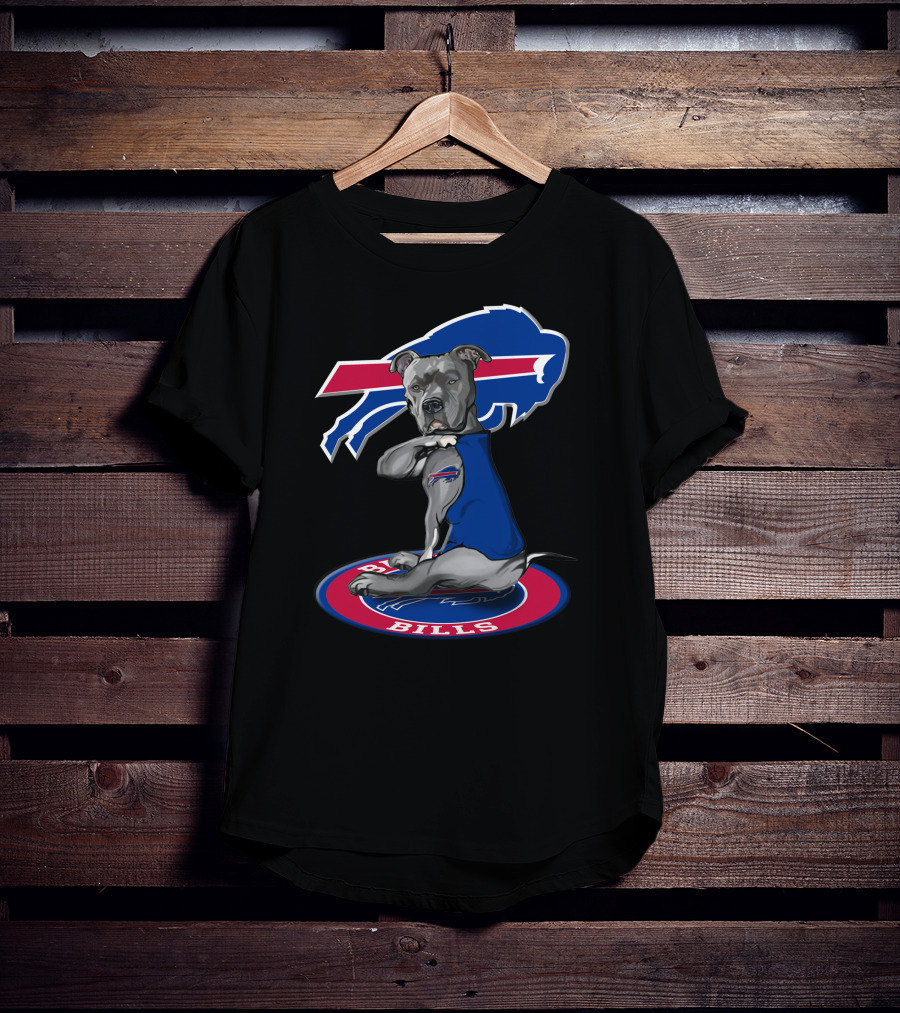 Buffalo Bills Dog With Team Logo And Colors T-Shirt