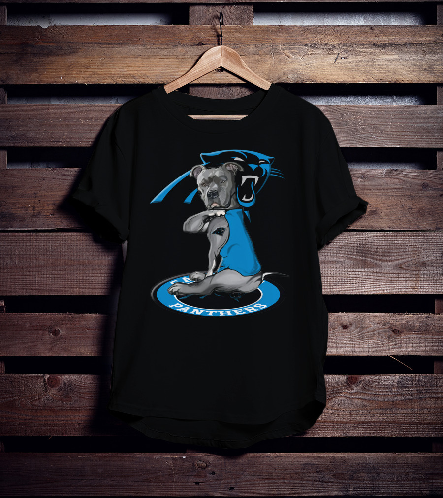 Carolina Panthers Dog With Team Logo In Blue Vest T-Shirt