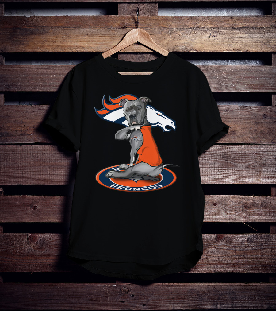 Denver Broncos Dog With Team T-Shirt