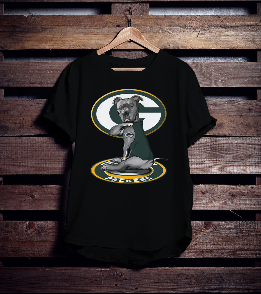 Green Bay Packers Pitbull Dog T-Shirt
