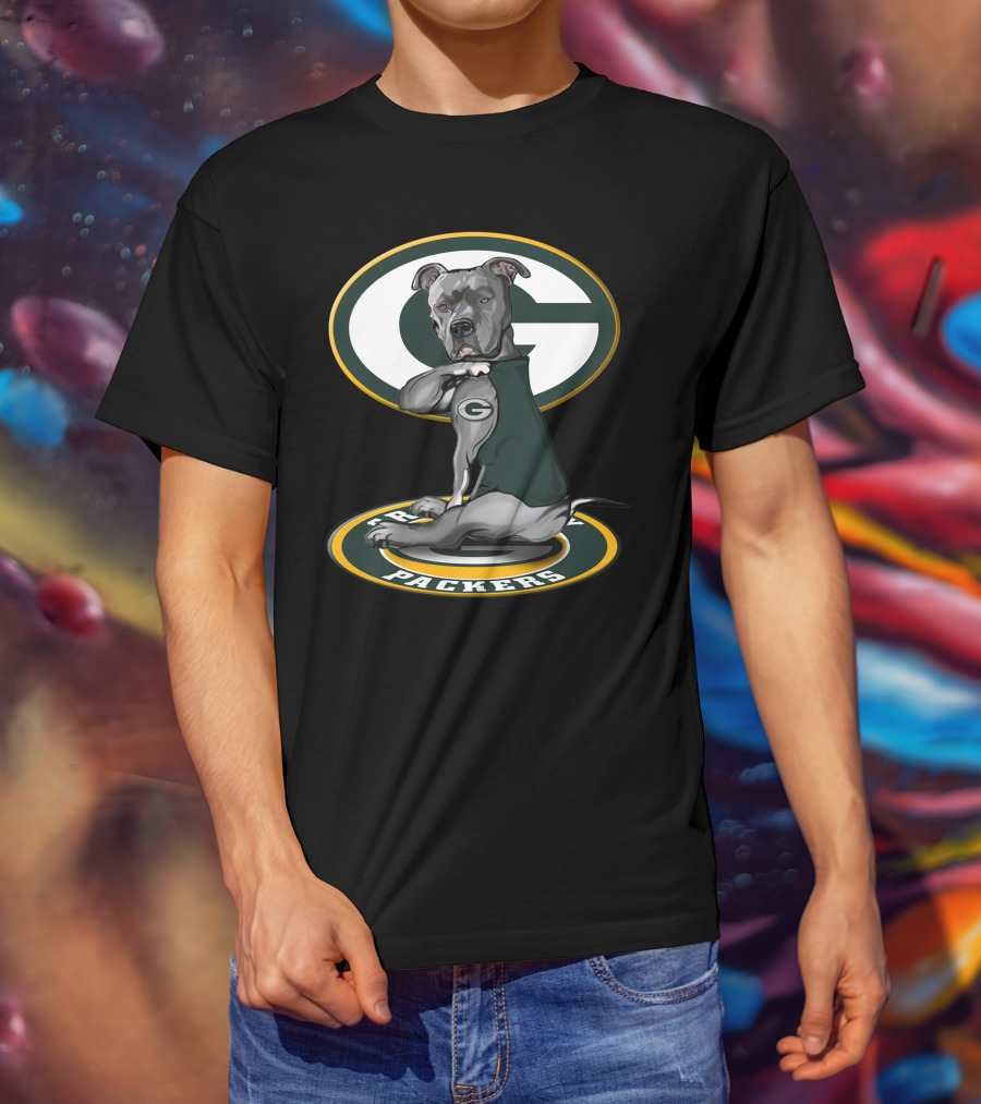 Green Bay Packers Pitbull Dog T-Shirt