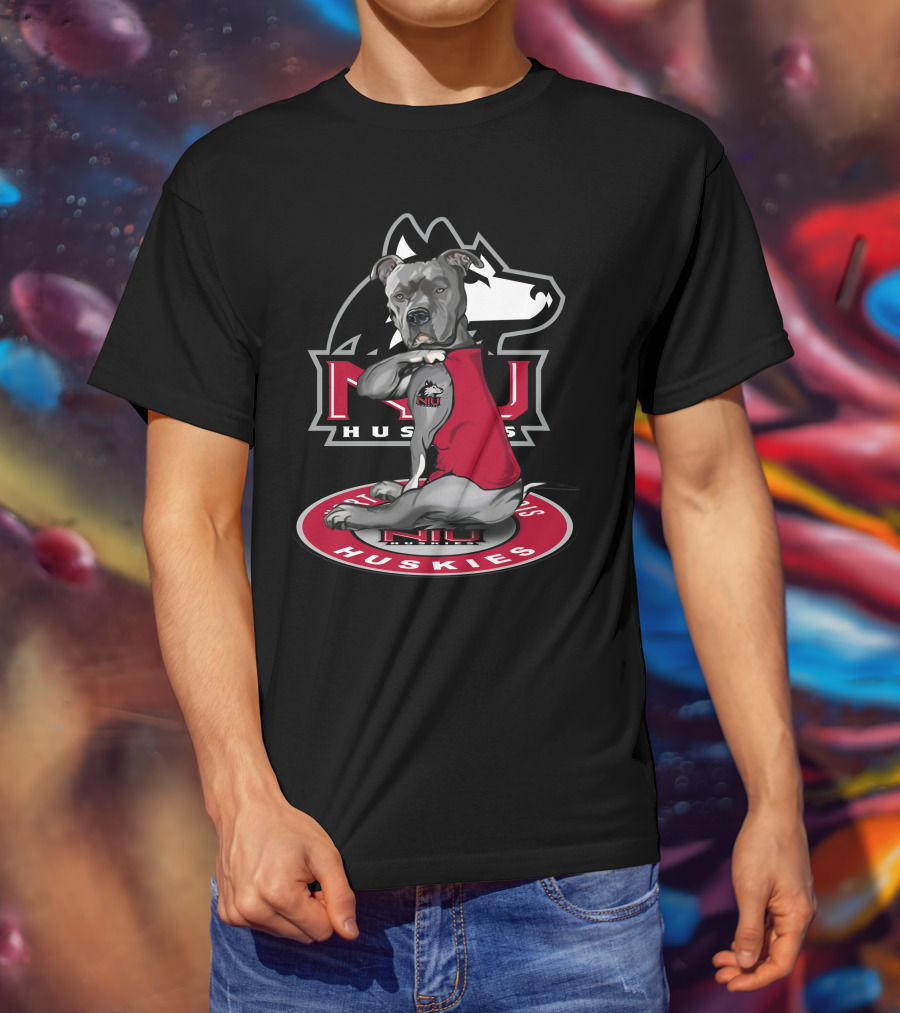 Niu Huskies Northern Illinois University Dog In Red Vest T-Shirt