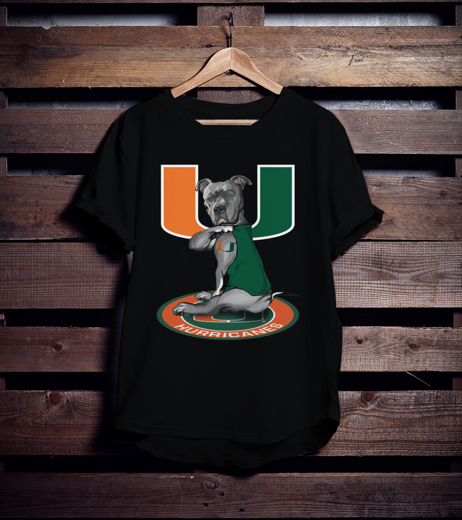 Miami Hurricanes Dog Mascot With U T-Shirt