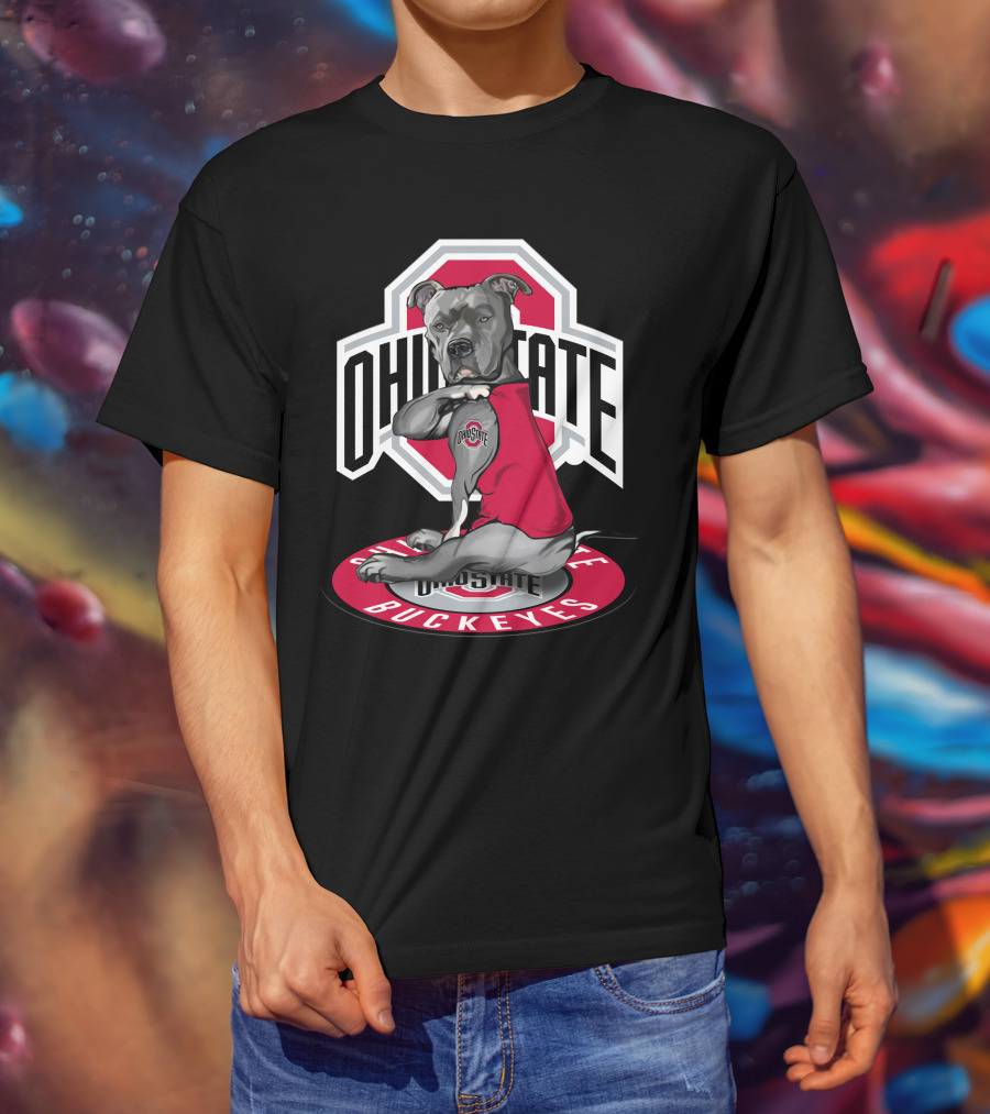 Ohio State Buckeyes Dog In Red Vest T-Shirt