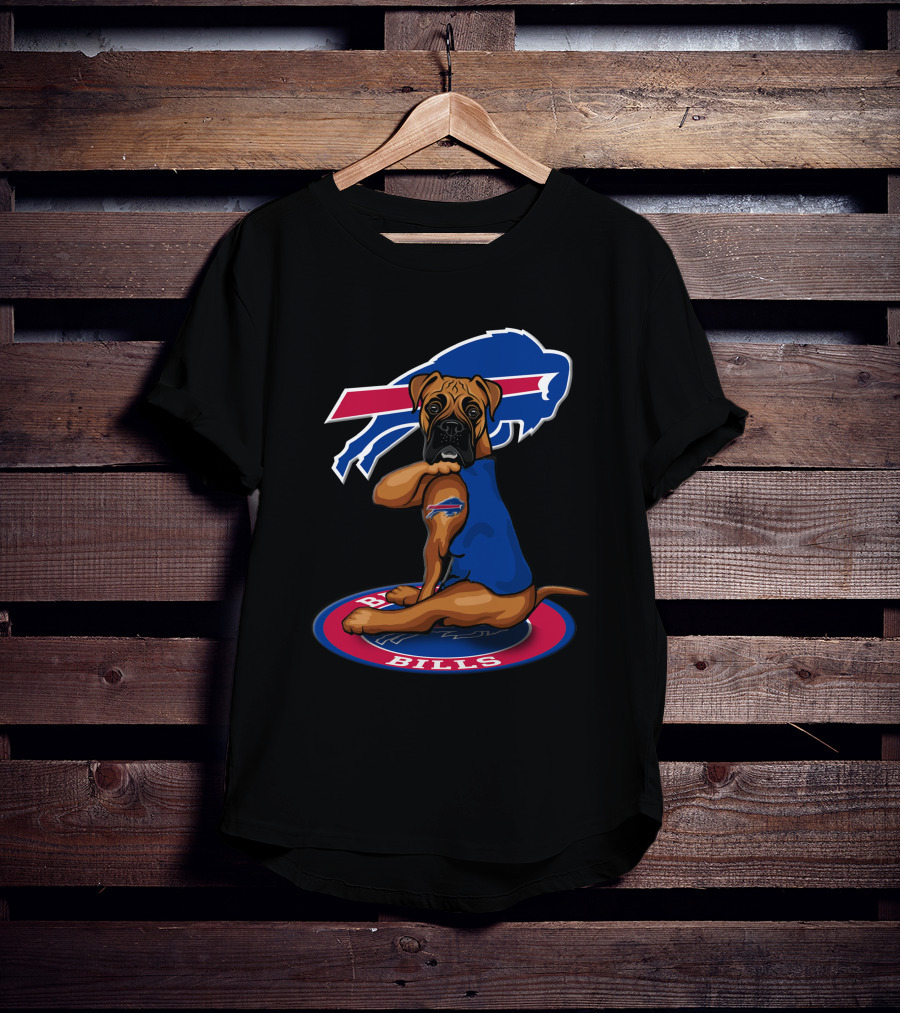 Buffalo Bills Dog Mascot With Team Logo And Jersey T-Shirt