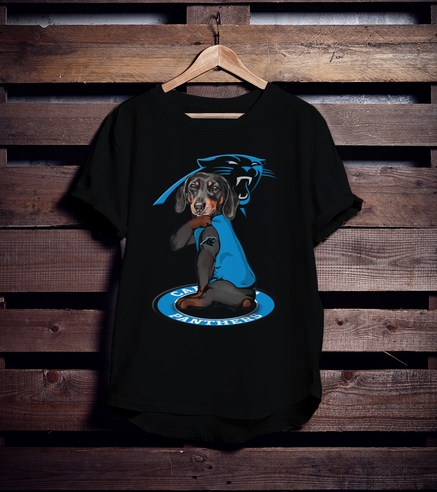 Carolina Panthers Dog With Logo And Blue Jersey T-Shirt