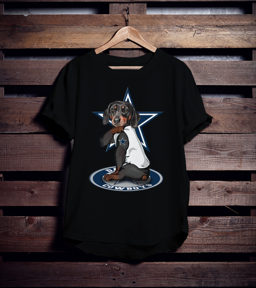 Dachshund With Dallas Cowboys Star T-Shirt