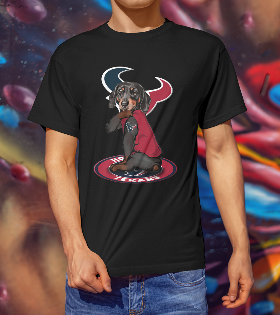 Houston Texans Dachshund Dog T-Shirt