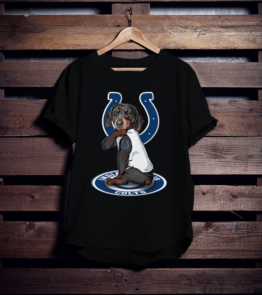 Indianapolis Colts Dog Wearing Horseshoe T-Shirt