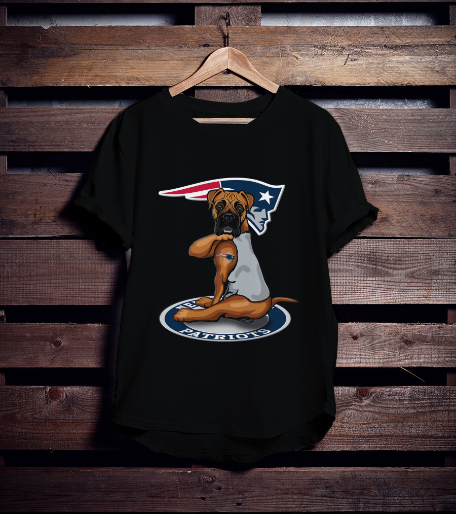 New England Patriots Football Dog With Team T-Shirt