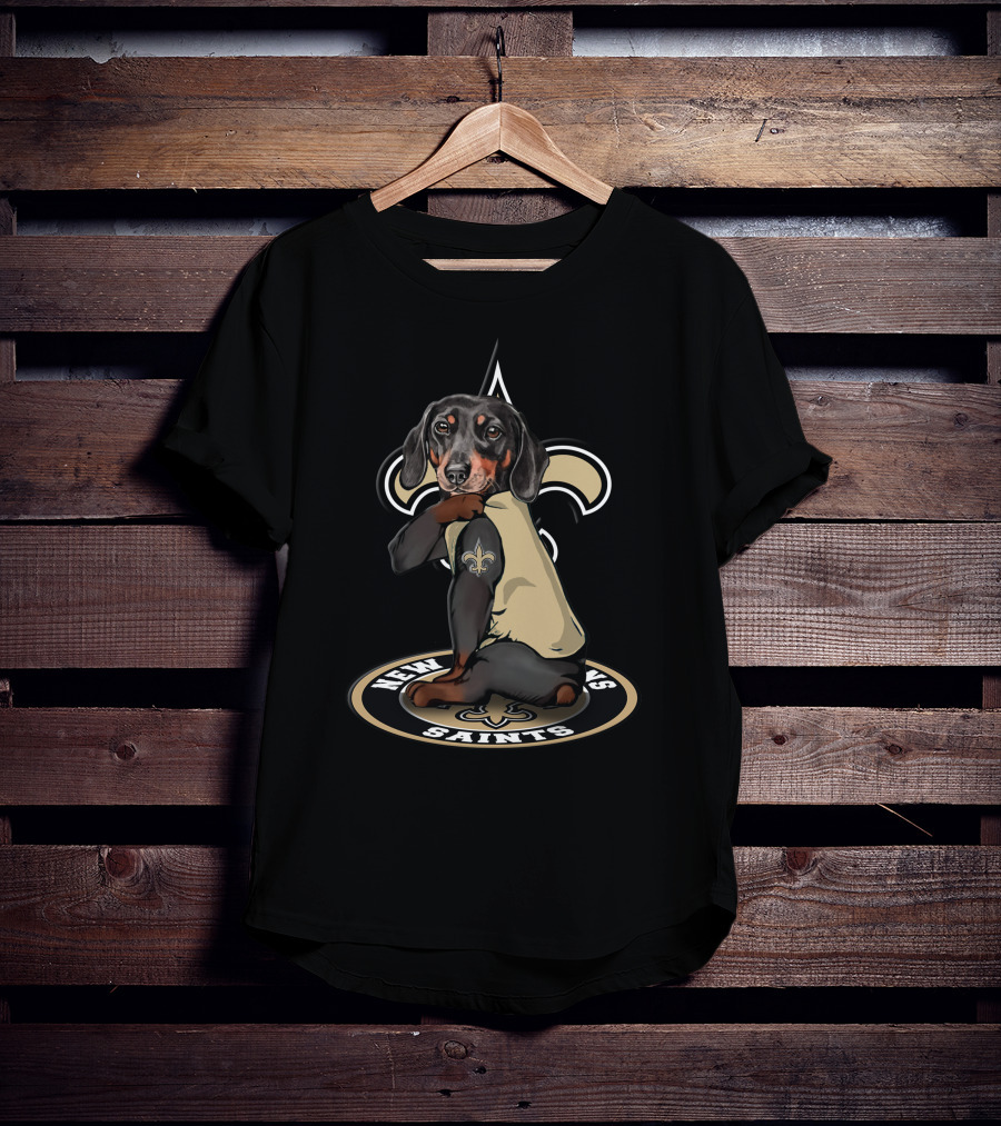 New Orleans Saints Dog With Fleur-De-Lis T-Shirt