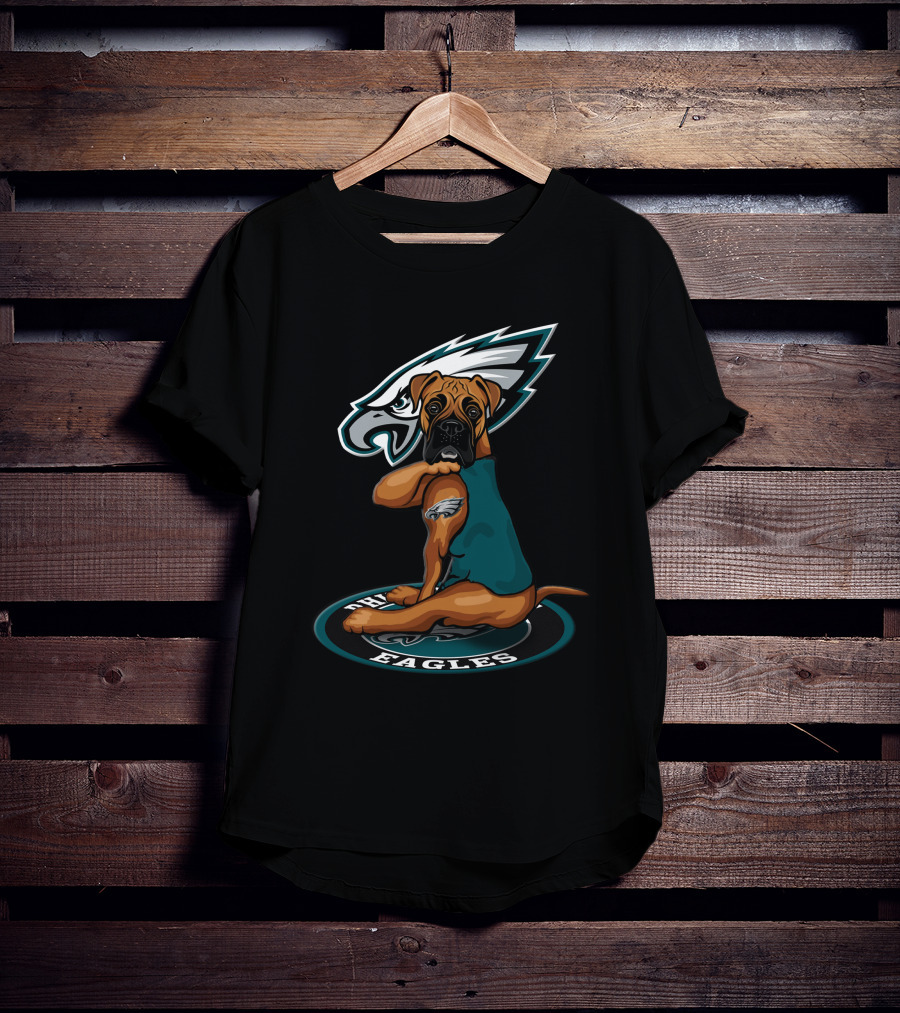 Philadelphia Eagles Boxer Dog Football T-Shirt