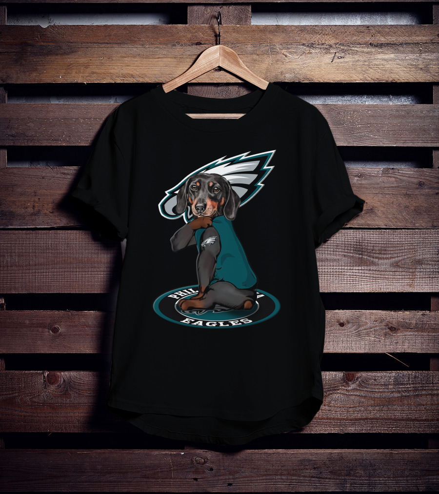 Philadelphia Eagles Dog With Team Logo And Jersey T-Shirt