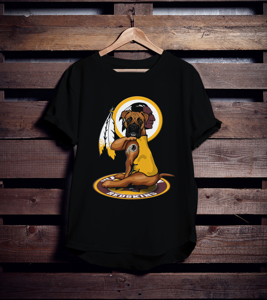 Washington Redskins Dog With Feathers T-Shirt