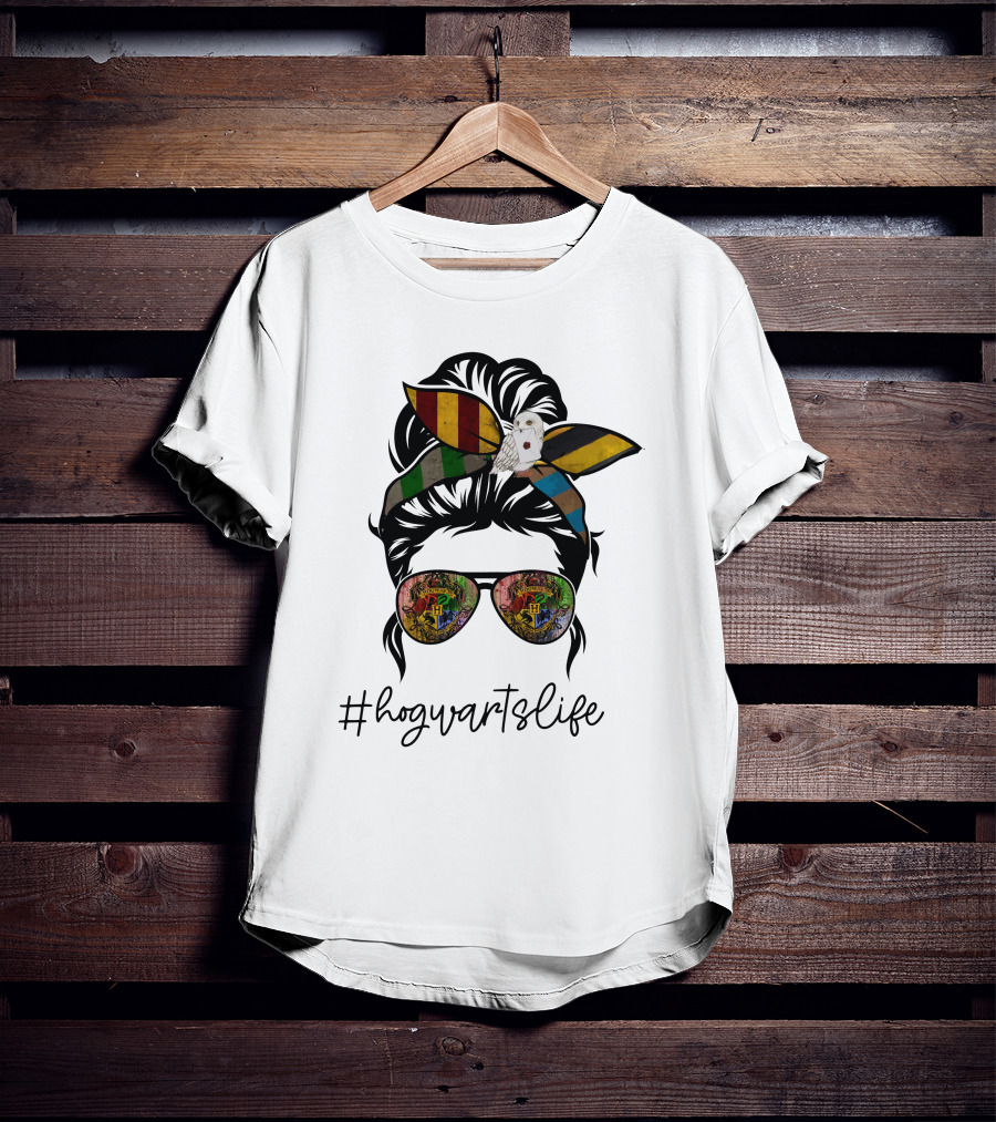 Hogwarts Life Wizarding World Style With House Colors And Owl T-Shirt