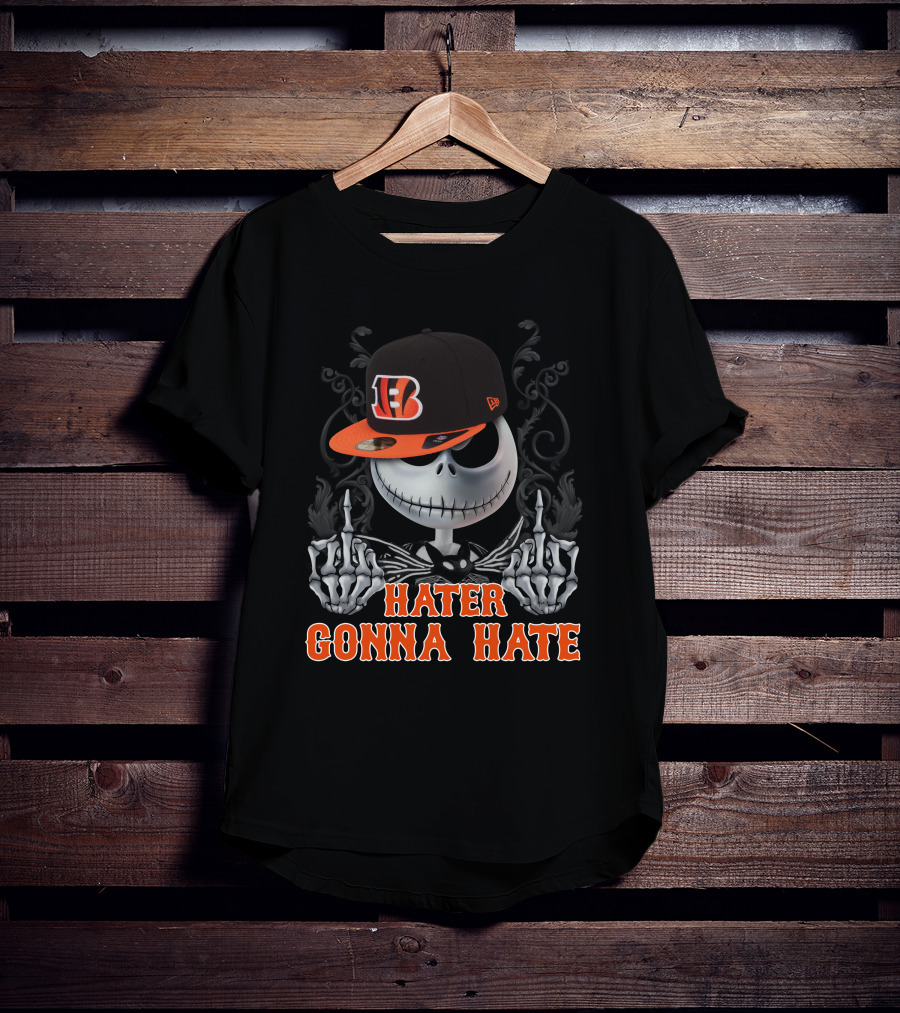 Cincinnati Bengals Hater Gonna Hate Skeleton With Hat T-Shirt