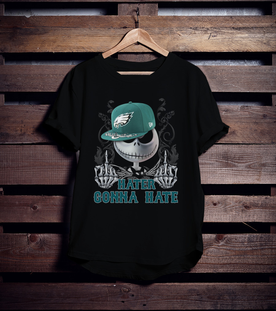 Hater Gonna Hate Philadelphia Eagles Jack Skellington Snapback T-Shirt