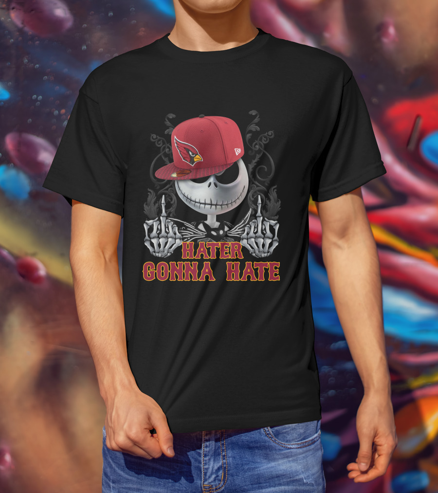 Hater Gonna Hate Arizona Cardinals Jack Skellington Hat T-Shirt