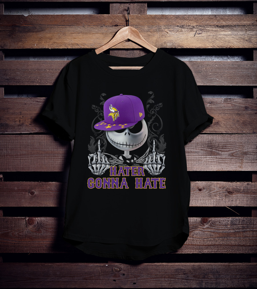 Hater Gonna Hate Minnesota Vikings Jack Skellington New Era Cap T-Shirt