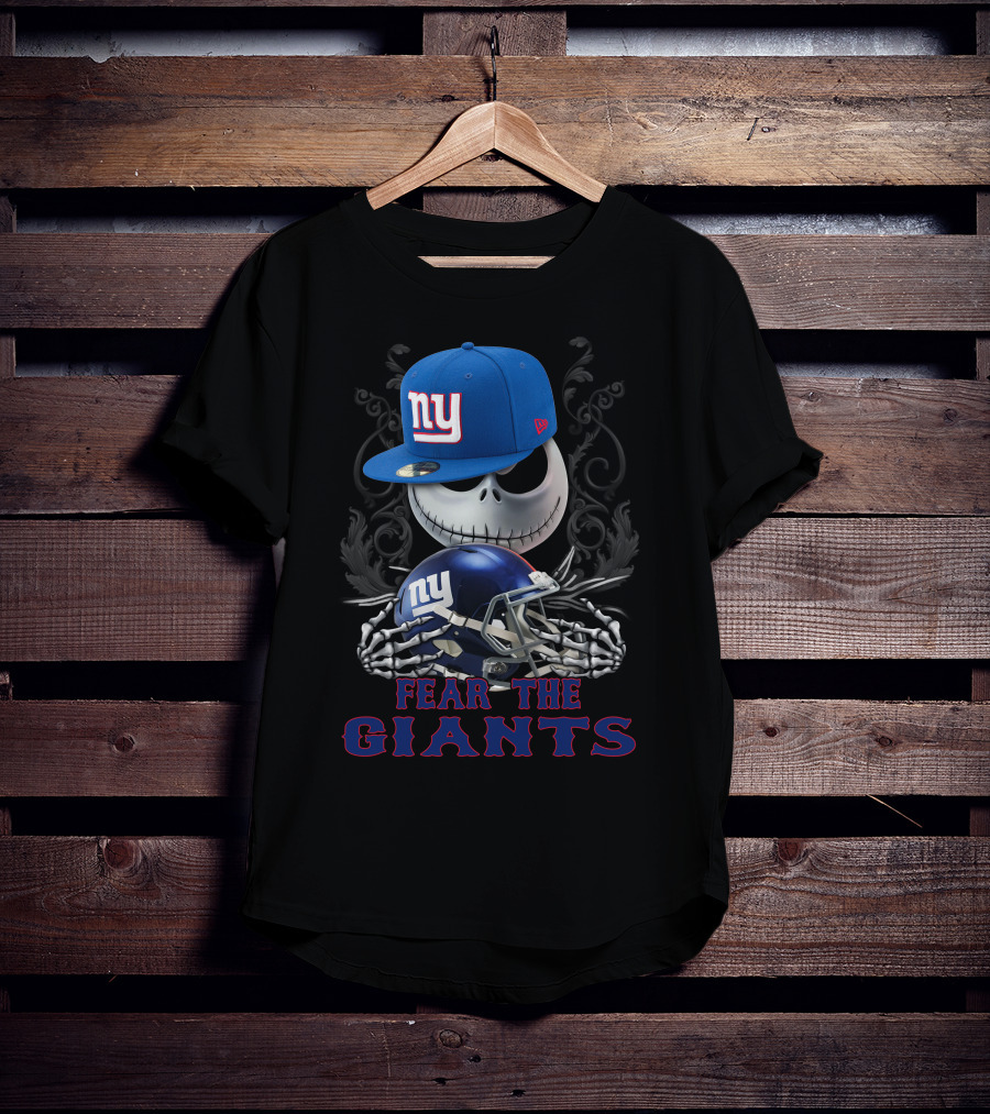 Fear The Giants New York Giants Skull Helmet Hat T-Shirt