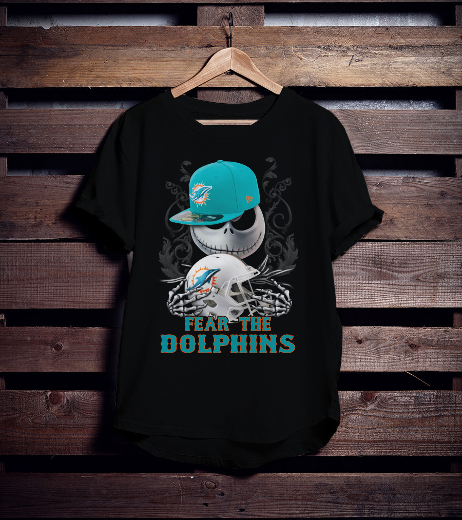 Miami Dolphins Fear The Dolphins Skeleton Helmet Snapback T-Shirt