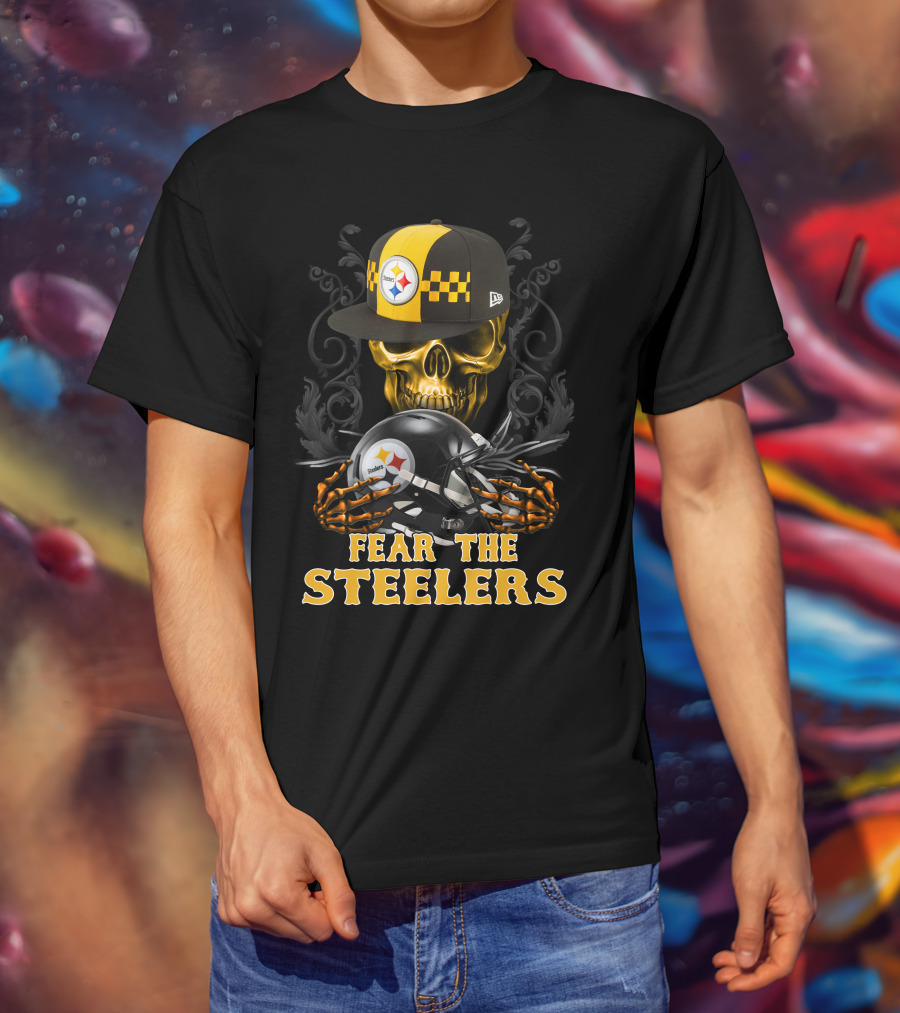 Fear The Pittsburgh Steelers Skull And Helmets T-Shirt