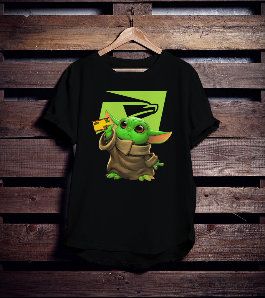 Postal Master Cute Green Character Delivering Mail T-Shirt