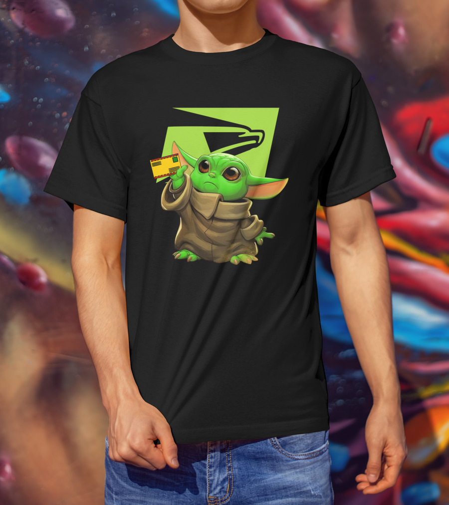 Postal Master Cute Green Character Delivering Mail T-Shirt