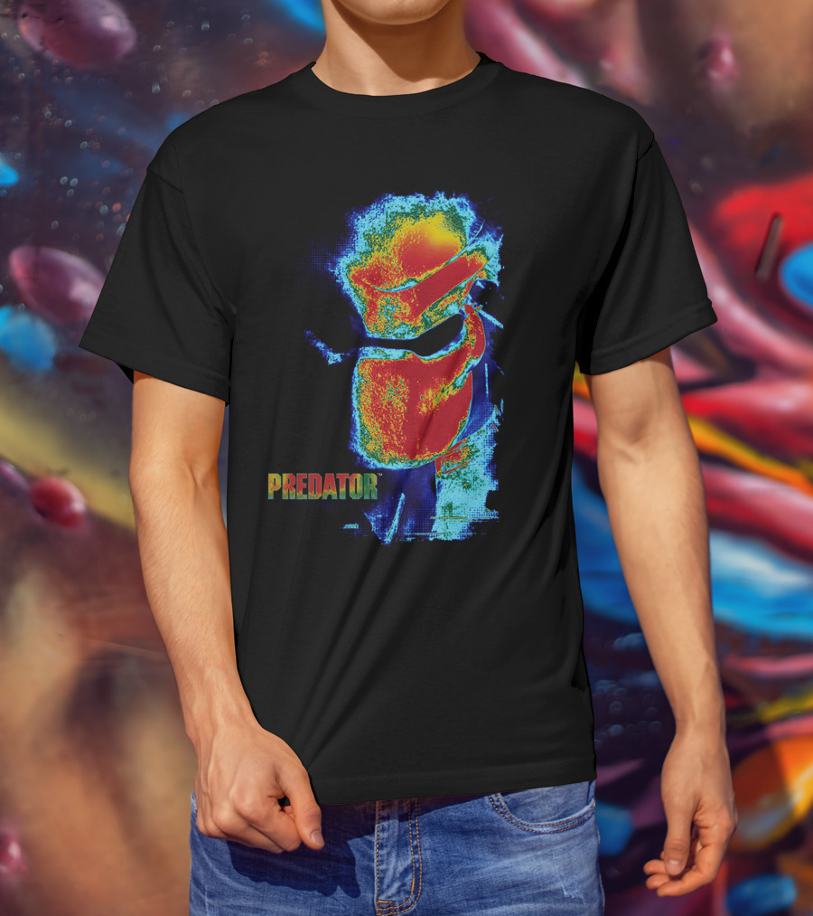 Predator Movie Thermal Vision Mask Pattern Warm-Tone Image T-Shirt