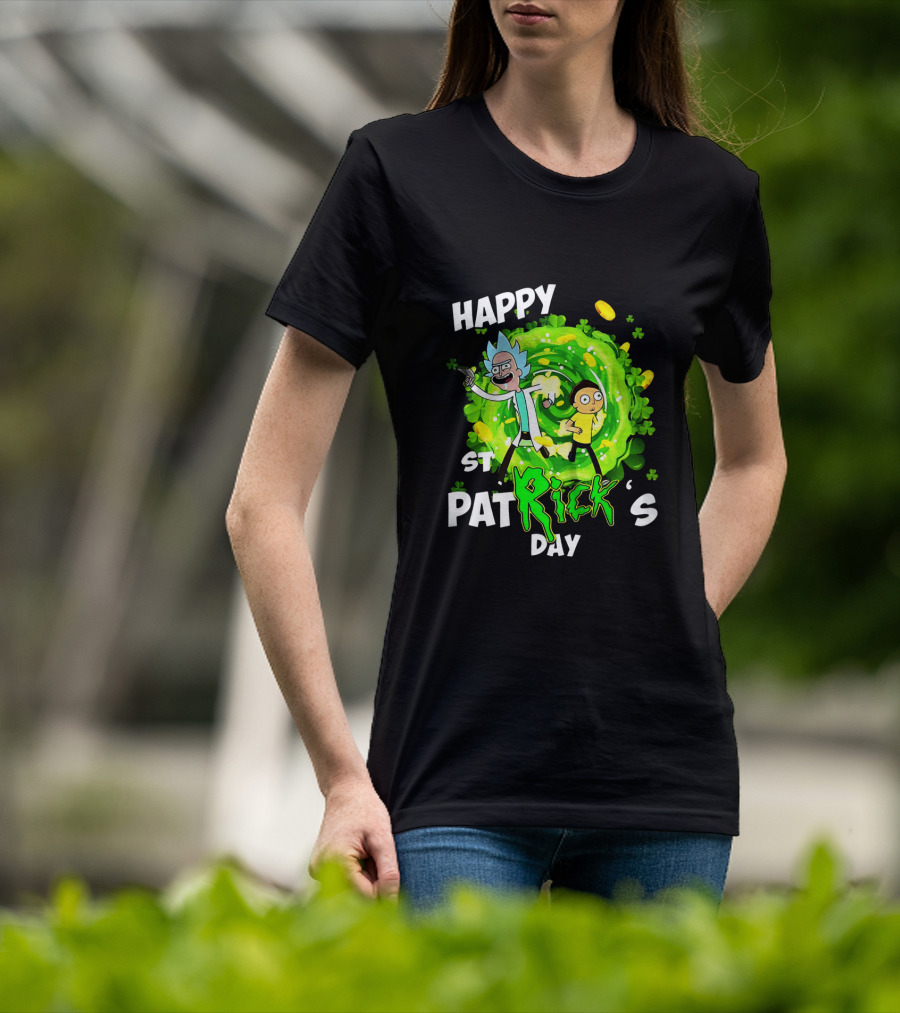 Happy St. Patrick's Day Rick And Morty Portal Adventure T-Shirt