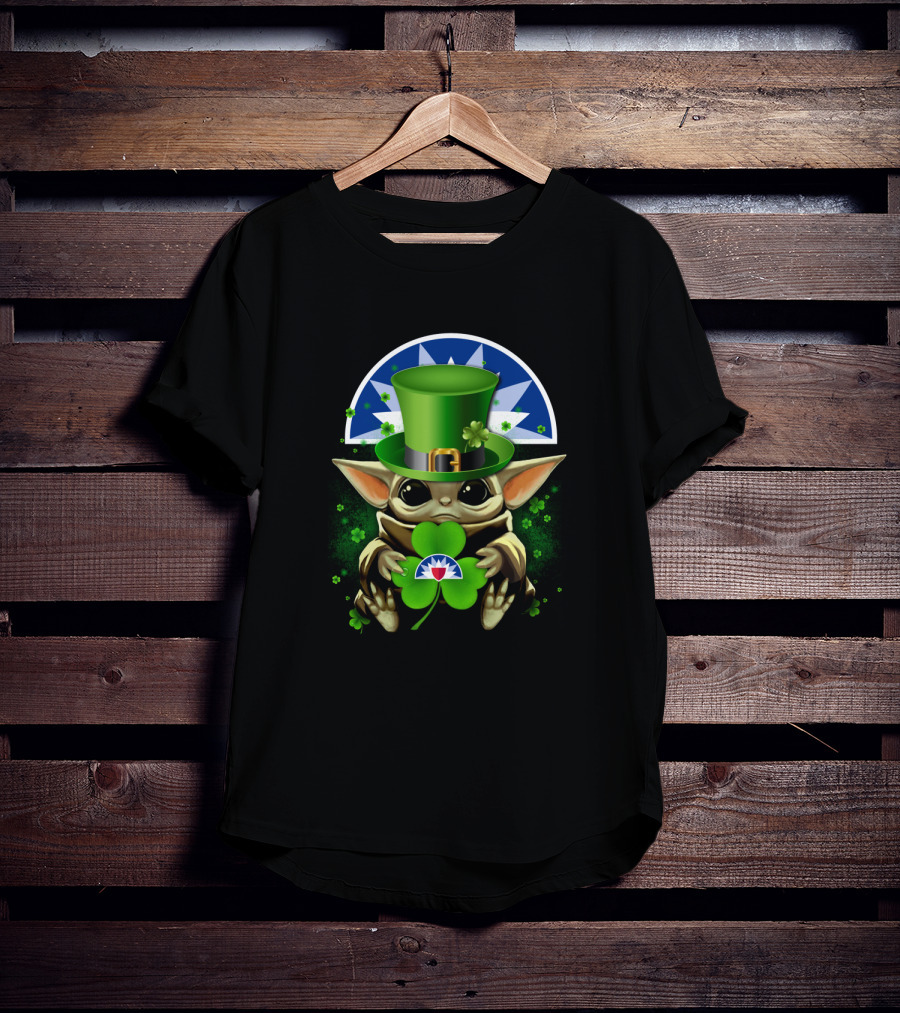 1902 Baby Yoda Clover St. Patrick's Day Seattle Mariners T-Shirt