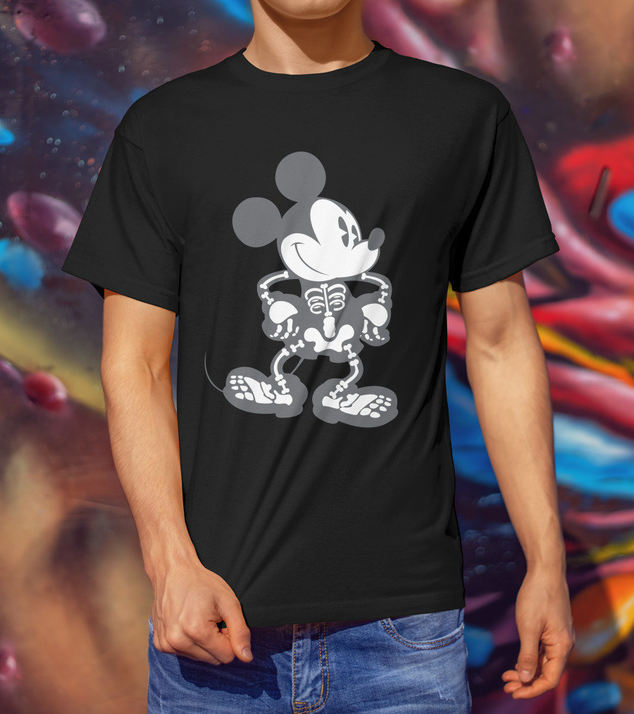 Mickey Mouse Skeleton Halloween T-Shirt