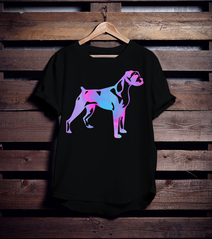 Colorful Watercolor Boxer Dog Psychedelic T-Shirt