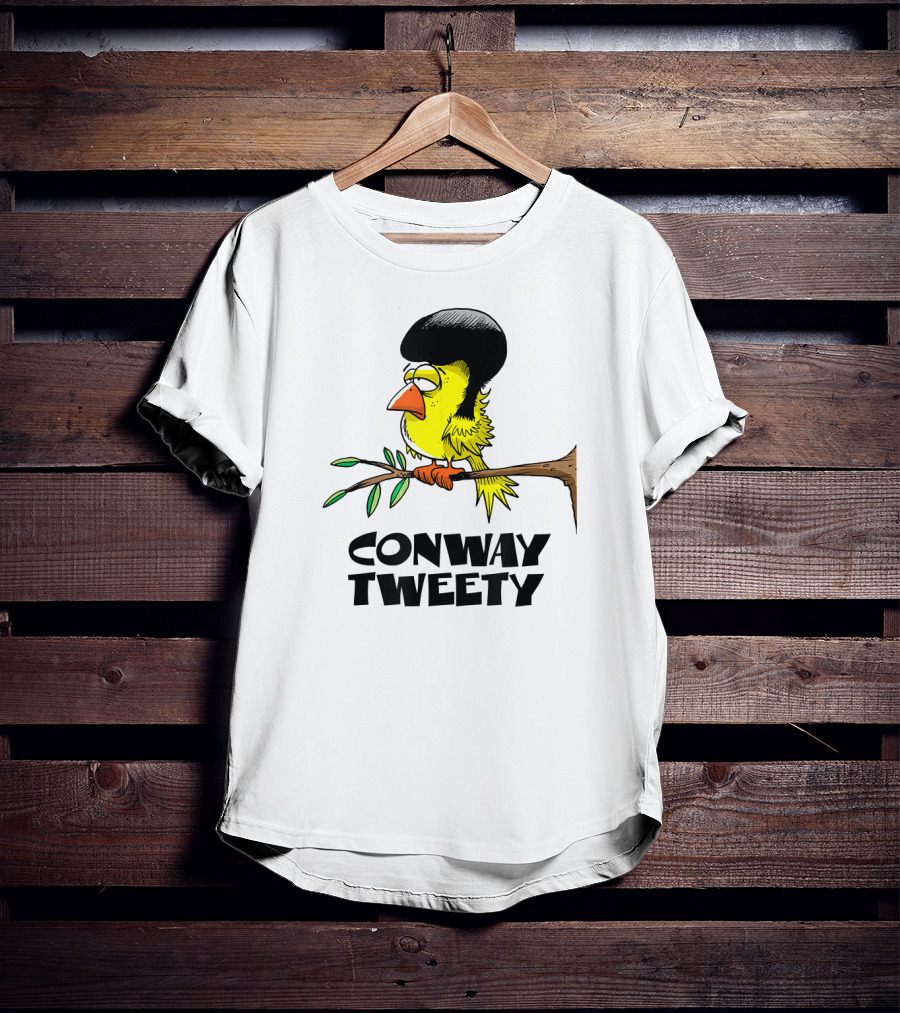 Conway Tweety Funny Cartoon Bird With Hair On Branch T-Shirt