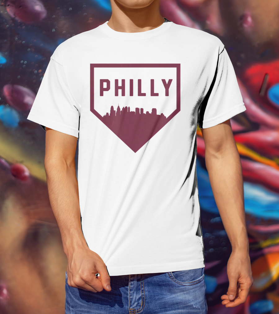 Philly Home Baseball Skyline Cool Philadelphia T-Shirt