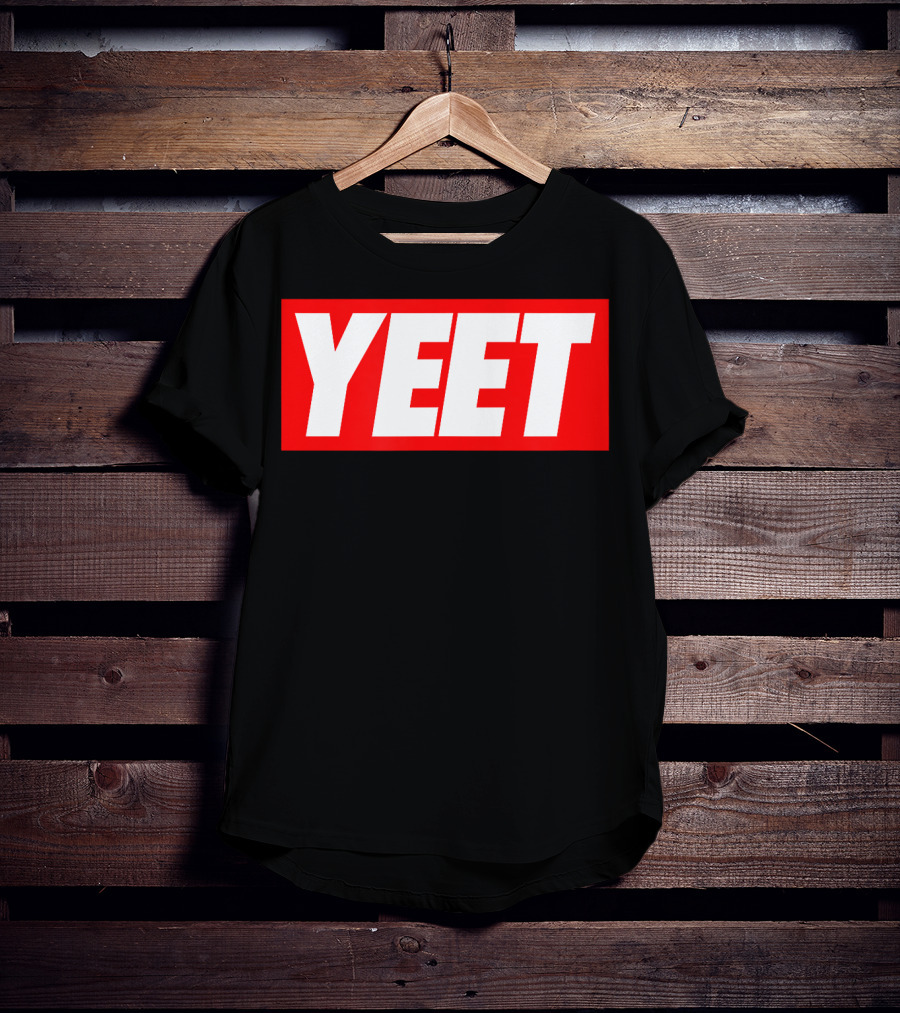 Yeet Basketball Red Bold Typography T-Shirt