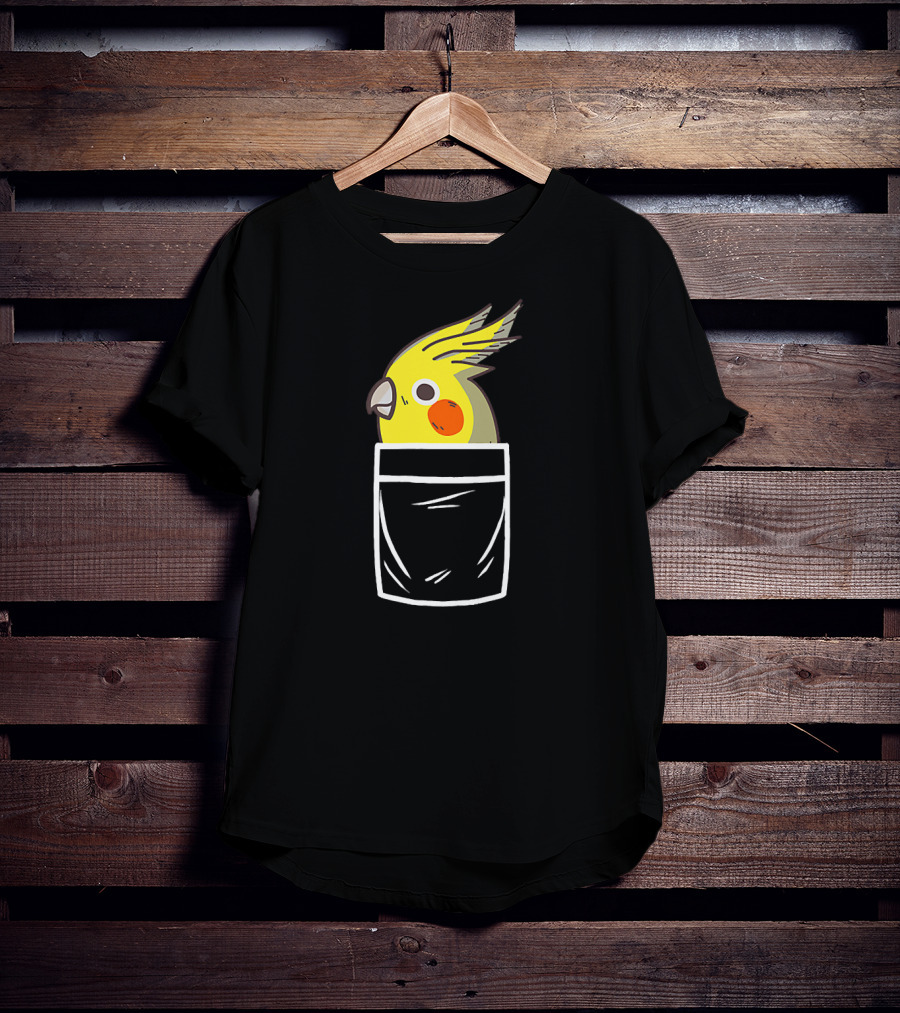 Crazy Cockatiel Funny Bird In Pocket T-Shirt