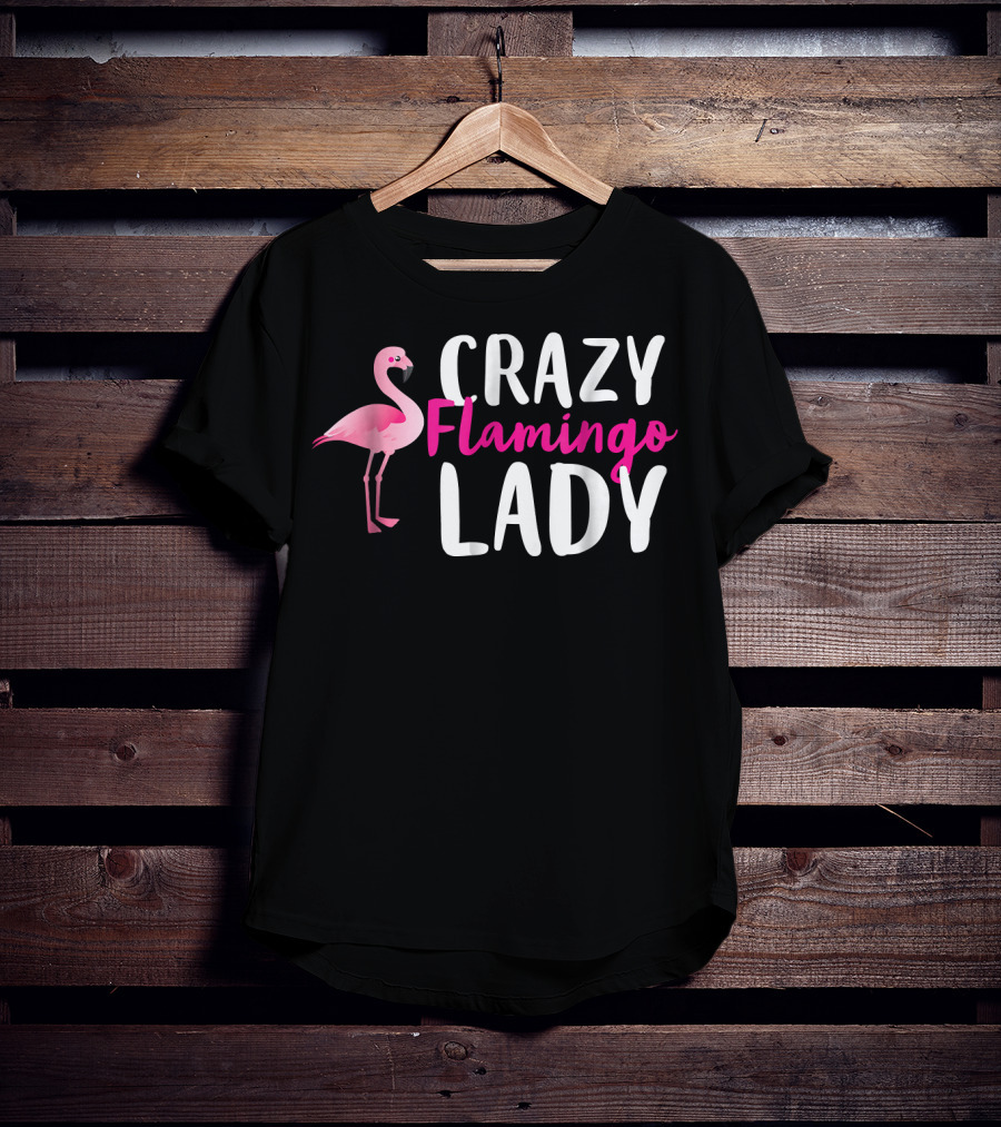 Crazy Flamingo Lady Wading Bird Species Lover T-Shirt