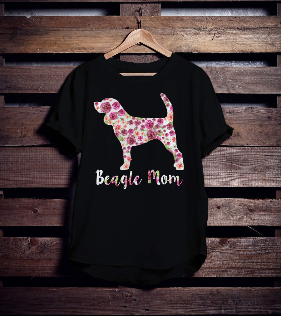 Beagle Mom Floral Roses T-Shirt