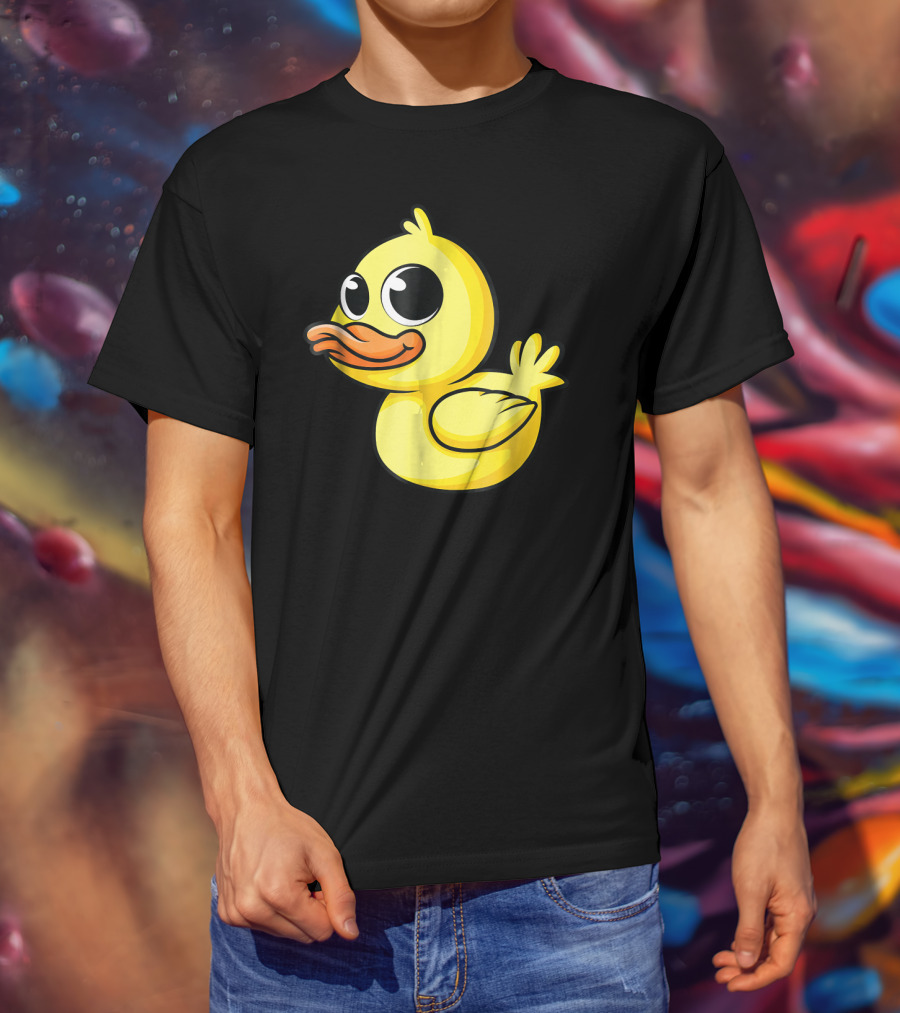 Cute Yellow Cartoon Duckling Baby Duck Bird T-Shirt